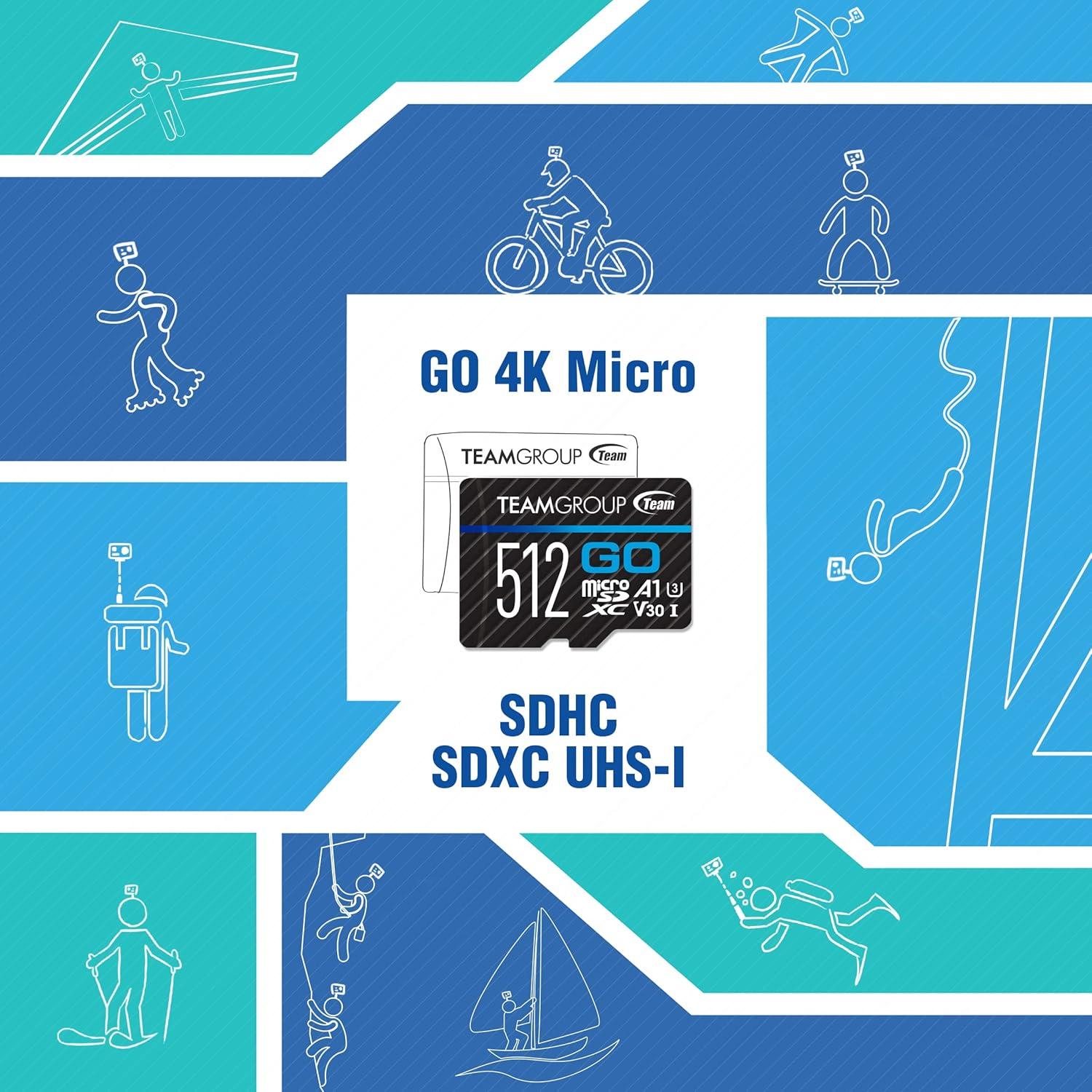 TEAMGROUP GO Tarjeta Micro SDXC 64GB 3-Pack UHS-I U3 V30