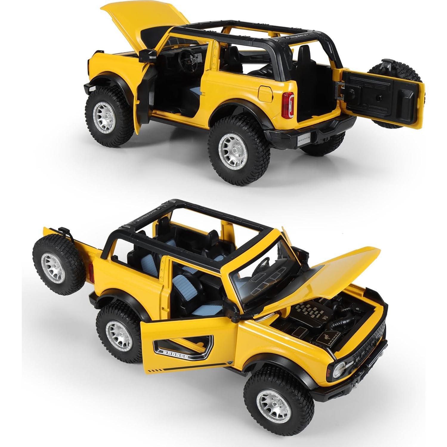 Coche de Juguete Coleccionable NLIEOPDA 1:24 Amarillo con Sonido