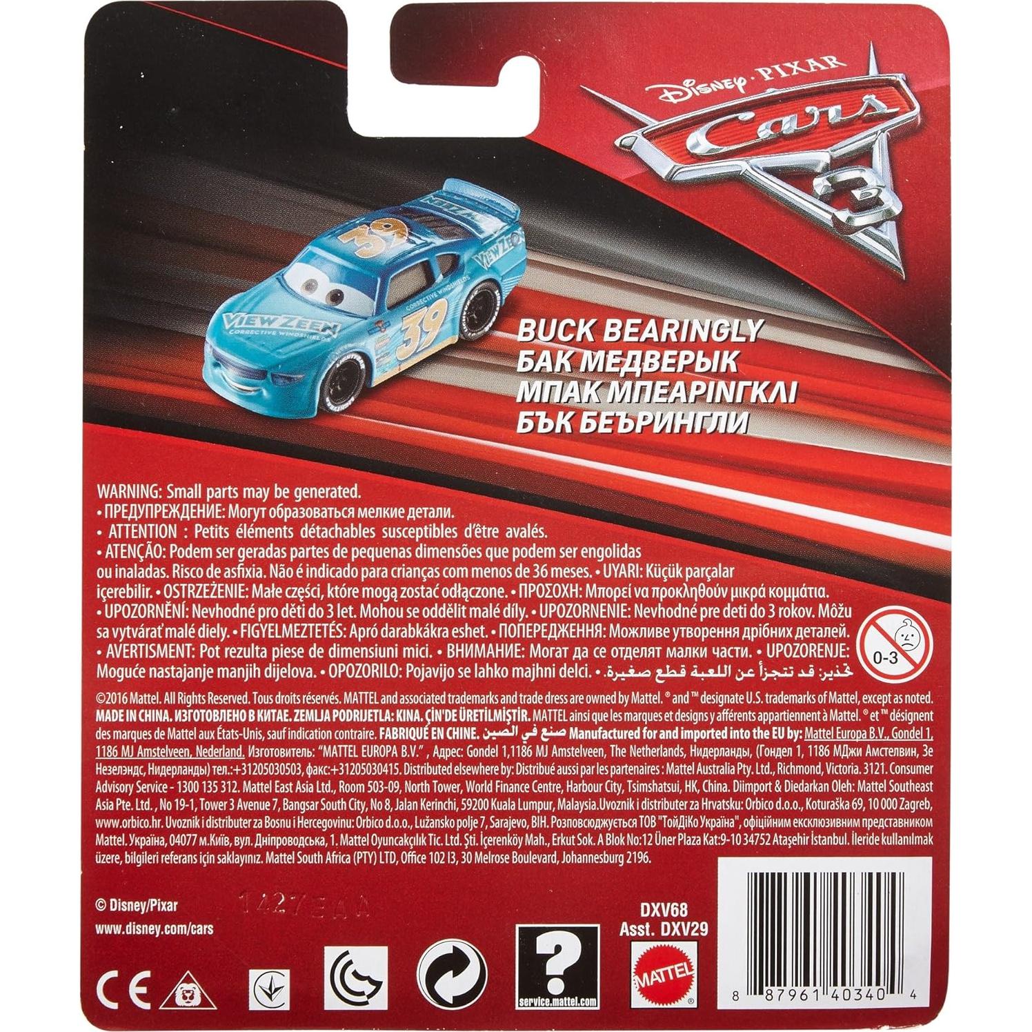 Vehículo a Escala 1:55 Disney Pixar Cars 3 Mattel