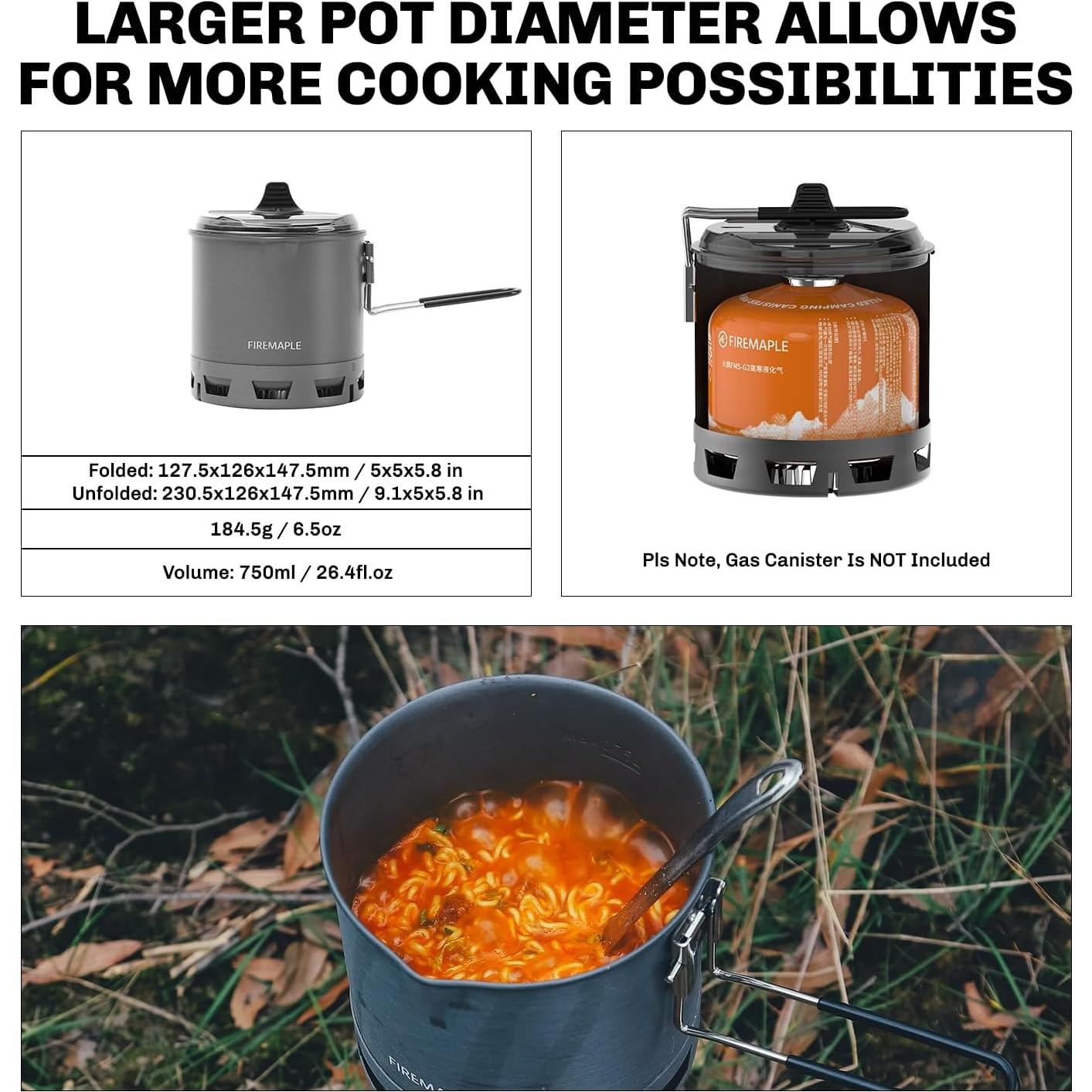 Olla de Camping Fire-Maple Petrel 750ml Aluminio Ultraligera