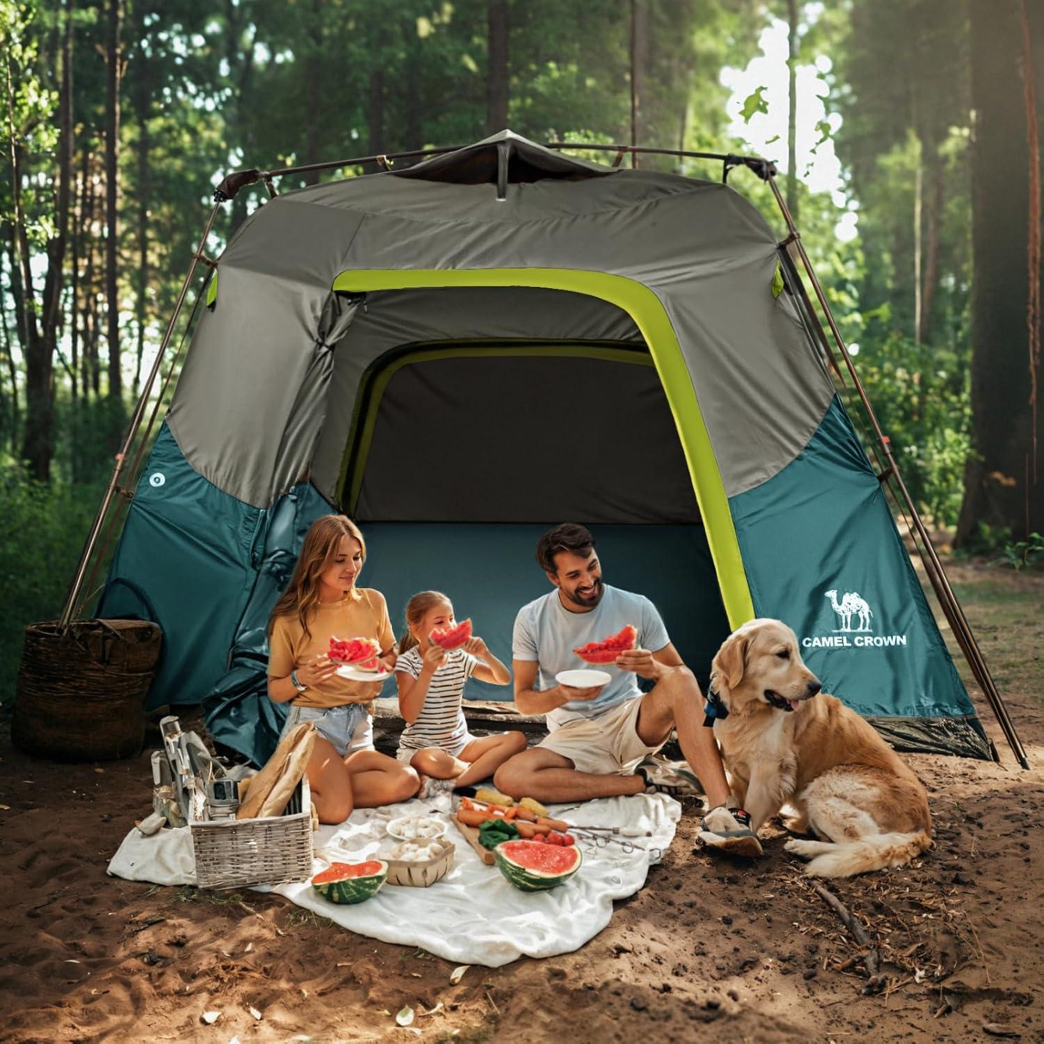 Tienda de Camping Instantánea CAMEL CROWN 4 Personas Impermeable