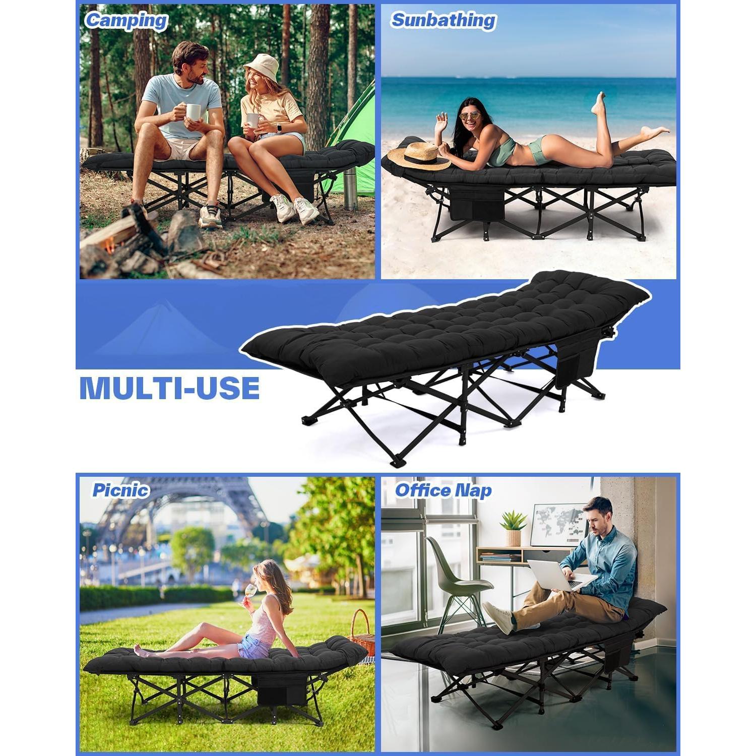 Cama de Camping Sportneer Plegable 1200D con Colchón 9.5kg