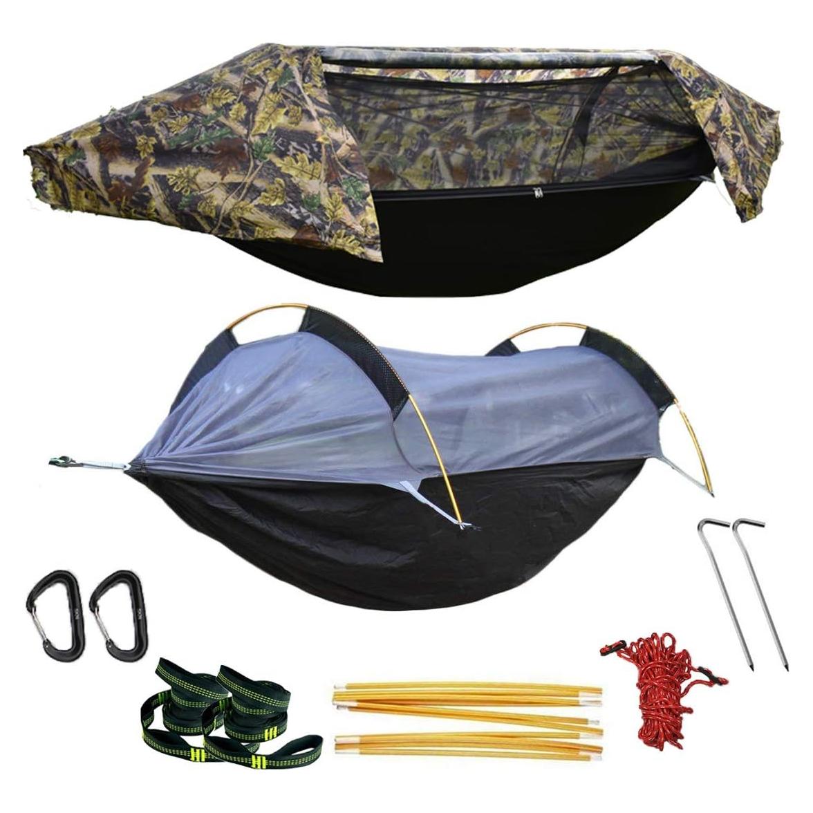 Hamaca de Camping WintMing 200kg con Red Antimosquitos y Cubierta