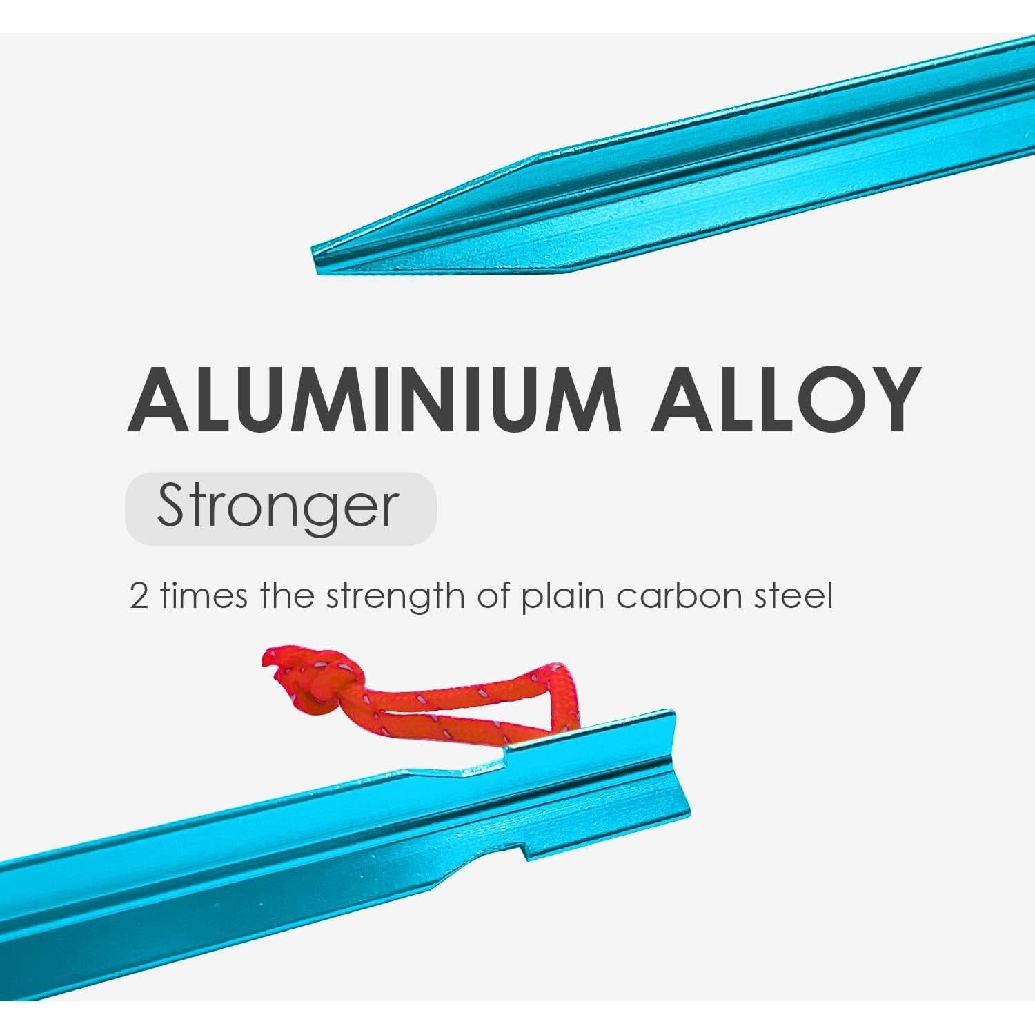 Estacas para Tienda Gold Armour - 12 Estacas de Aluminio 17.78 cm