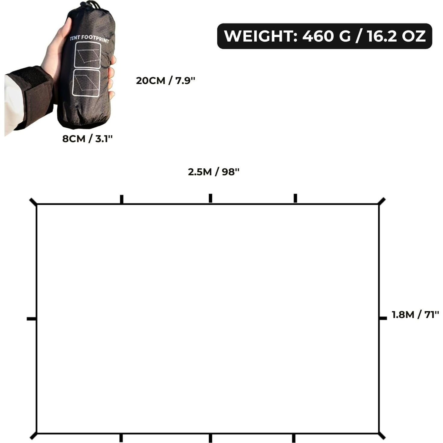 Huella de Tienda Onewind 98"x55" Ultraligera Impermeable