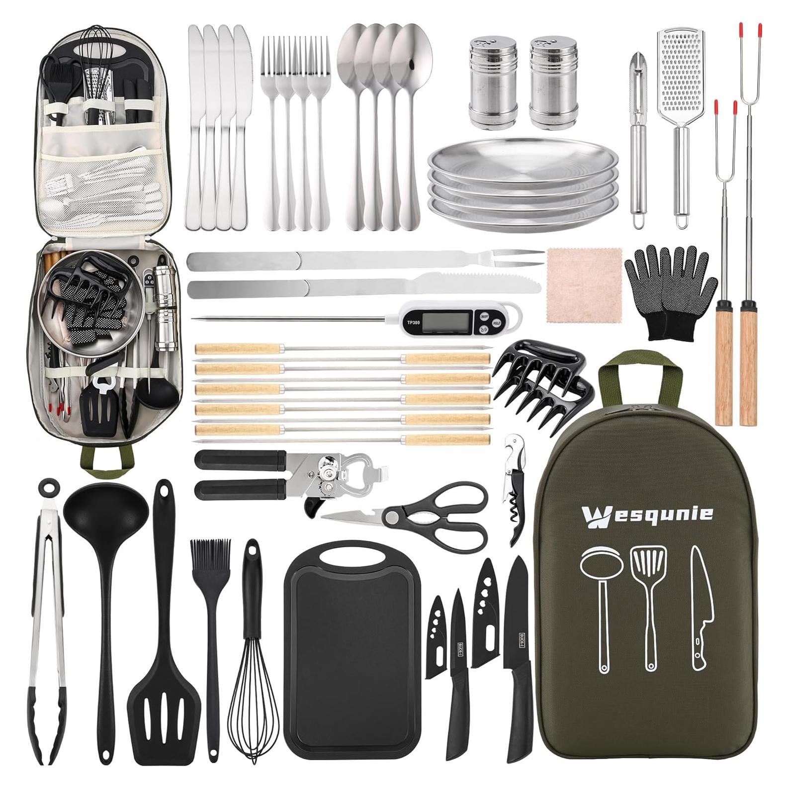 Juego de Utensilios de Cocina para Camping 50 Piezas Wesqunie