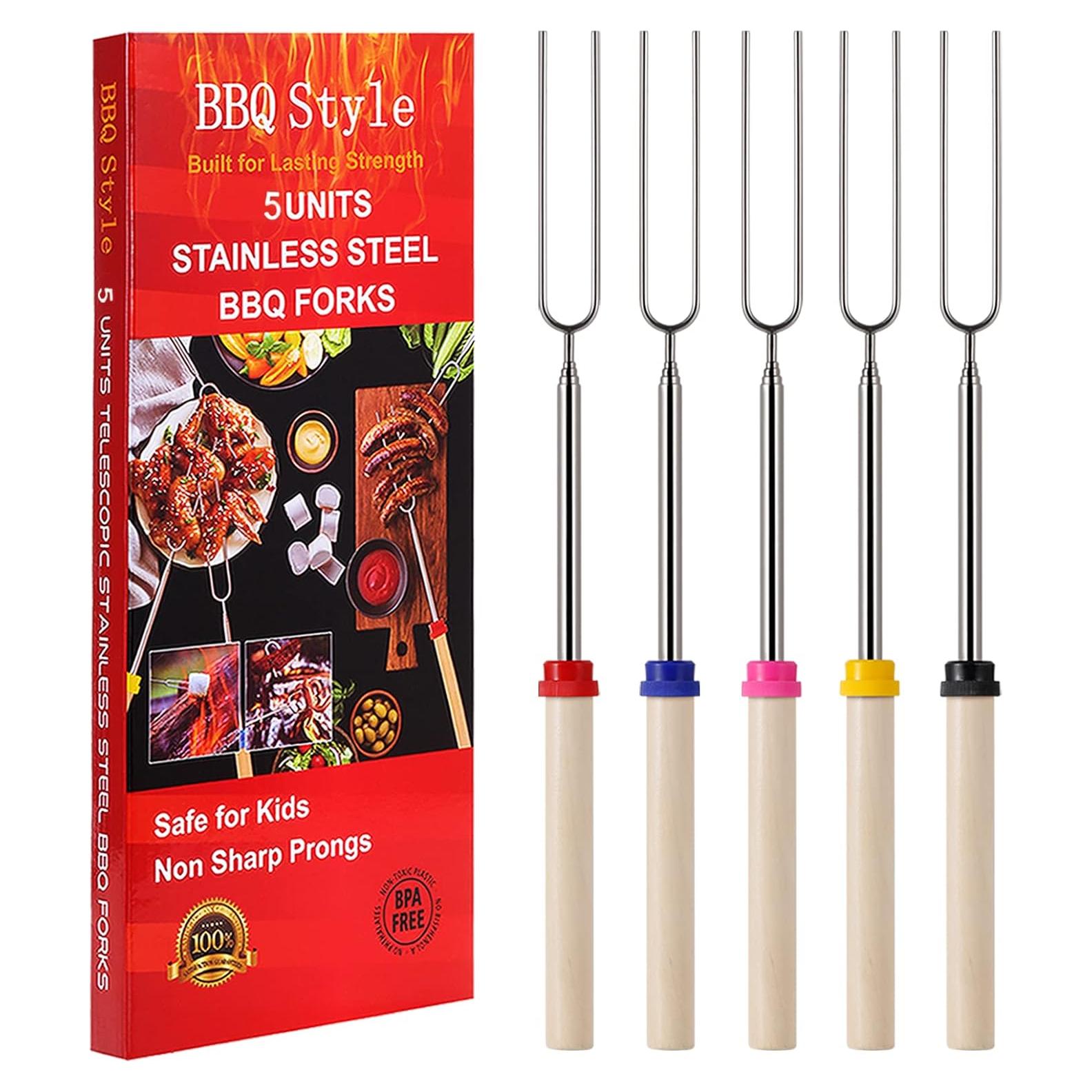 Palos Telescópicos para Asar Malvaviscos BBQStyle 81 cm - 5 Piezas