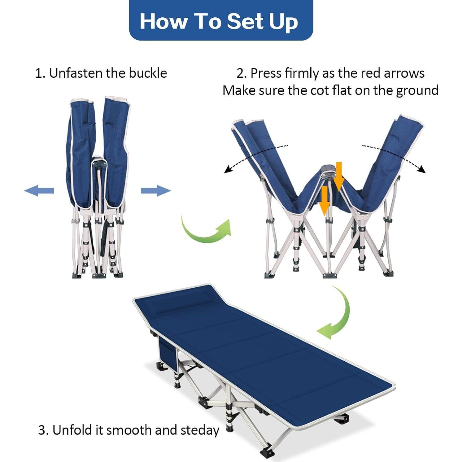 Camping Cot 2 Pack with Comfortable Mattress Cots for Sleeping with Pad Heavy Duty Camping Bed 2 Person Sleeping Cot Include Carry Bag Camping Cots for Adults Vacation Outdoor
