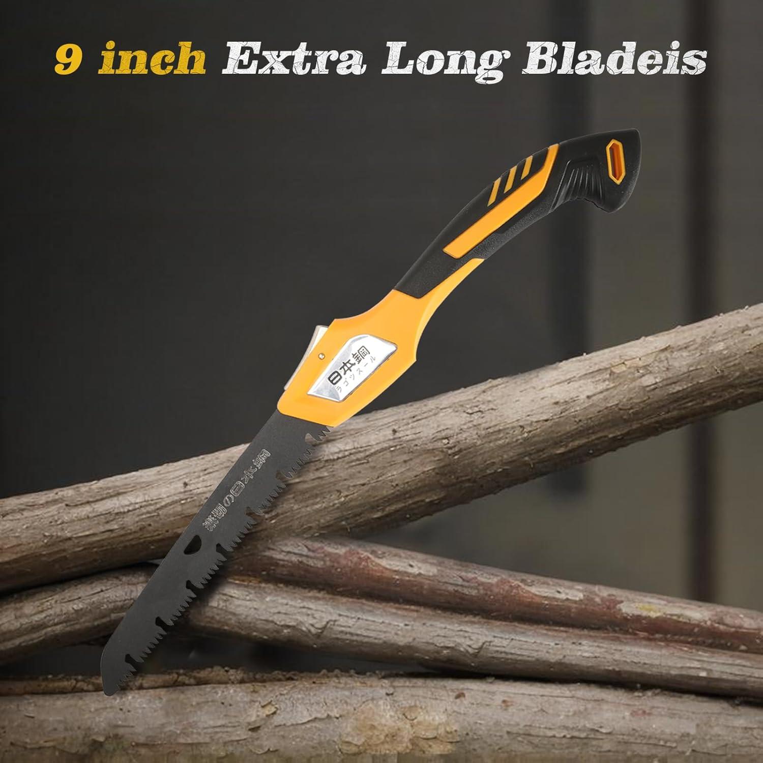 Sierra Plegable Rakukiri 22.86 cm para Camping y Jardinería