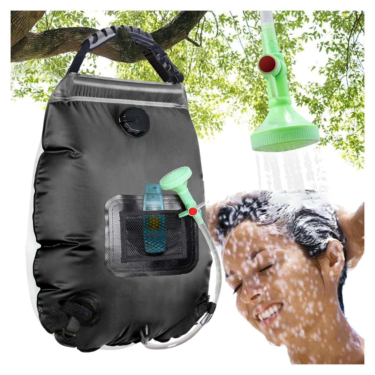 Bolsa de Ducha Solar KIPIDA 20L con Manguera y Cabezal