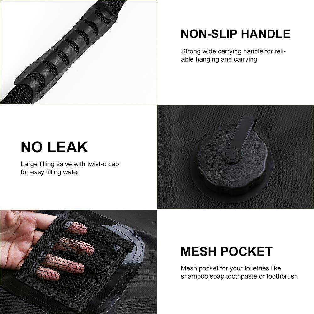 Bolsa de Ducha Solar KIPIDA 20L con Manguera y Cabezal