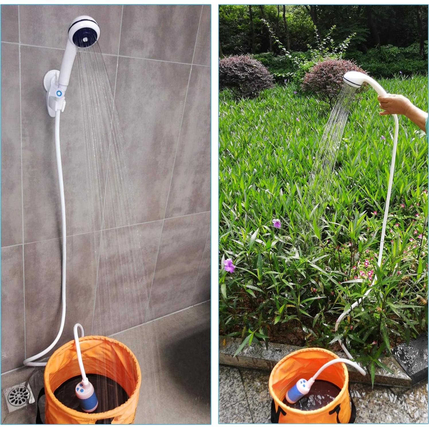 Ducha Portátil Martillo de Hierro 4800mAh Azul para Camping