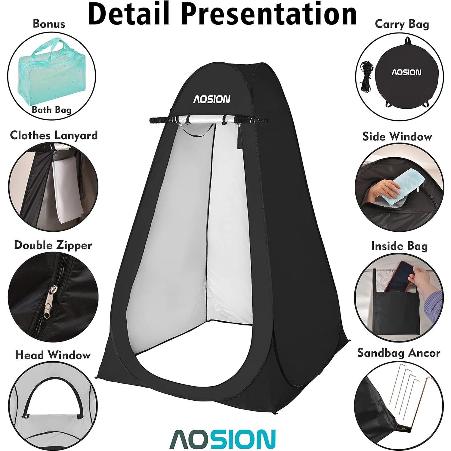 Carpa de Privacidad AOSION Pop Up 193x102 cm Impermeable