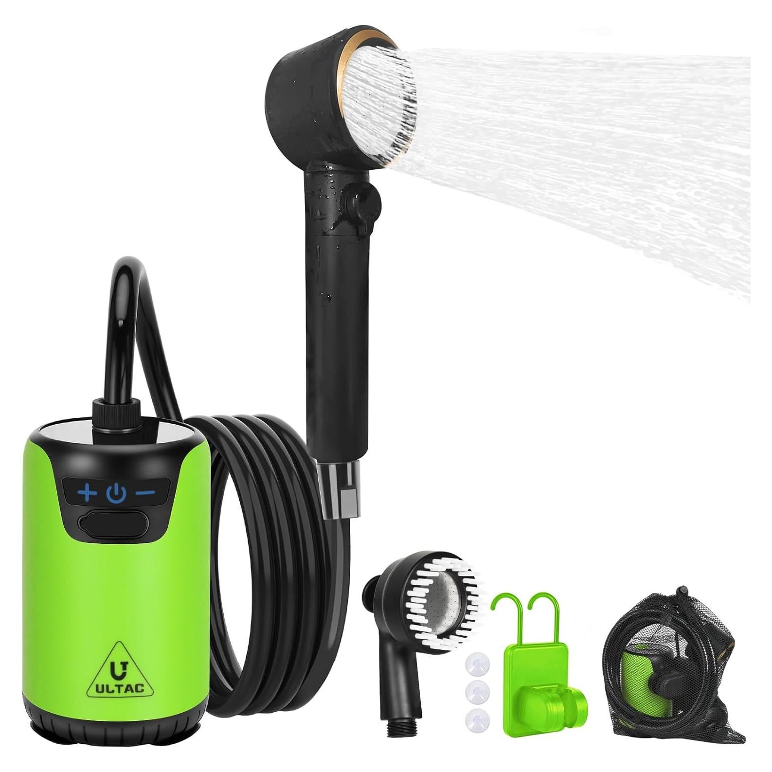 Ducha Portátil ULTAC 10000mAh IPX7 con Pantalla LED Verde