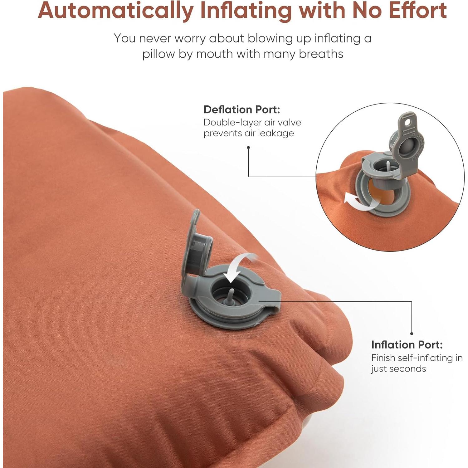 Almohada de Camping Naturehike CP01 Ergonómica Autoinflable