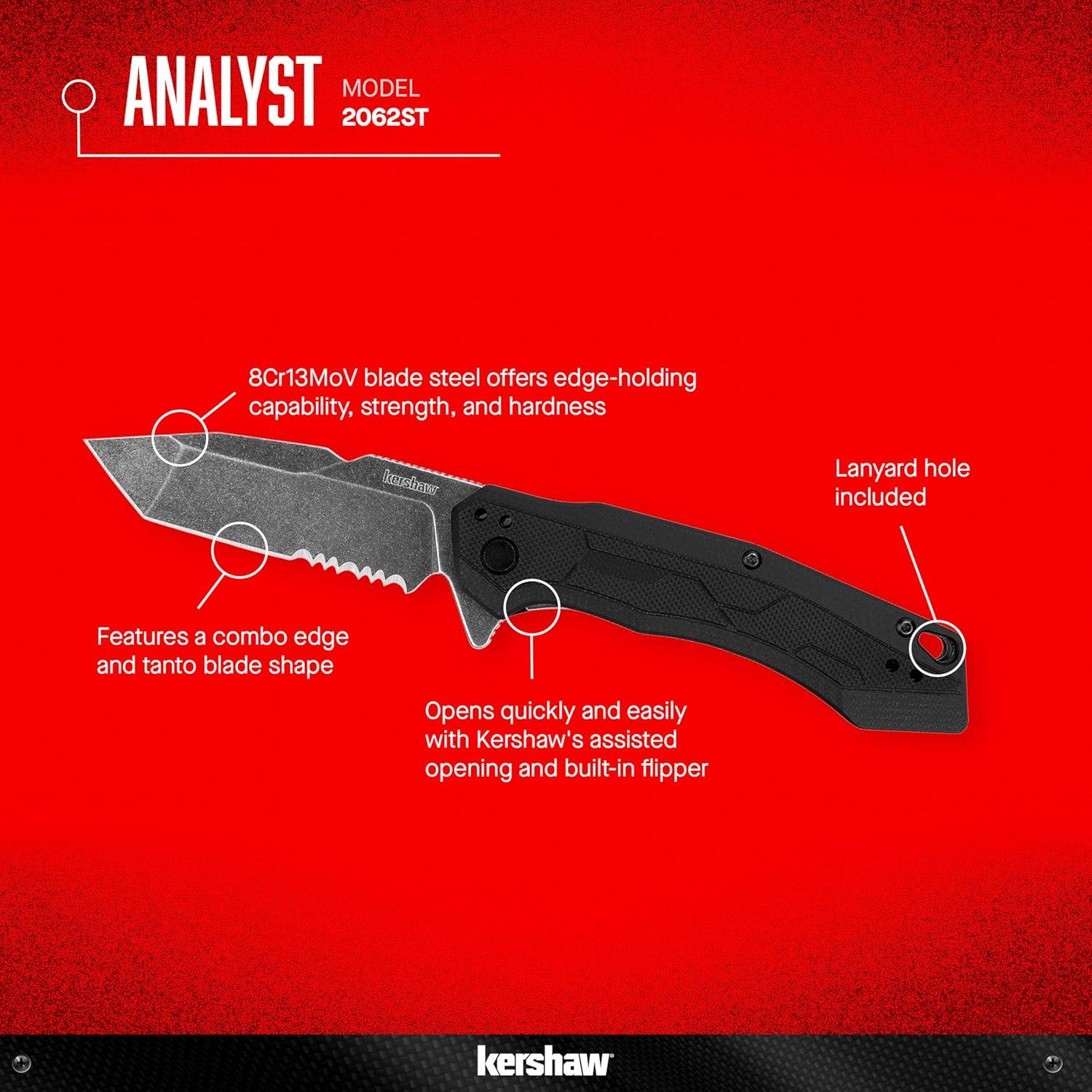 Cuchillo de bolsillo Kershaw Analyst 8.4 cm acero 8Cr13MoV