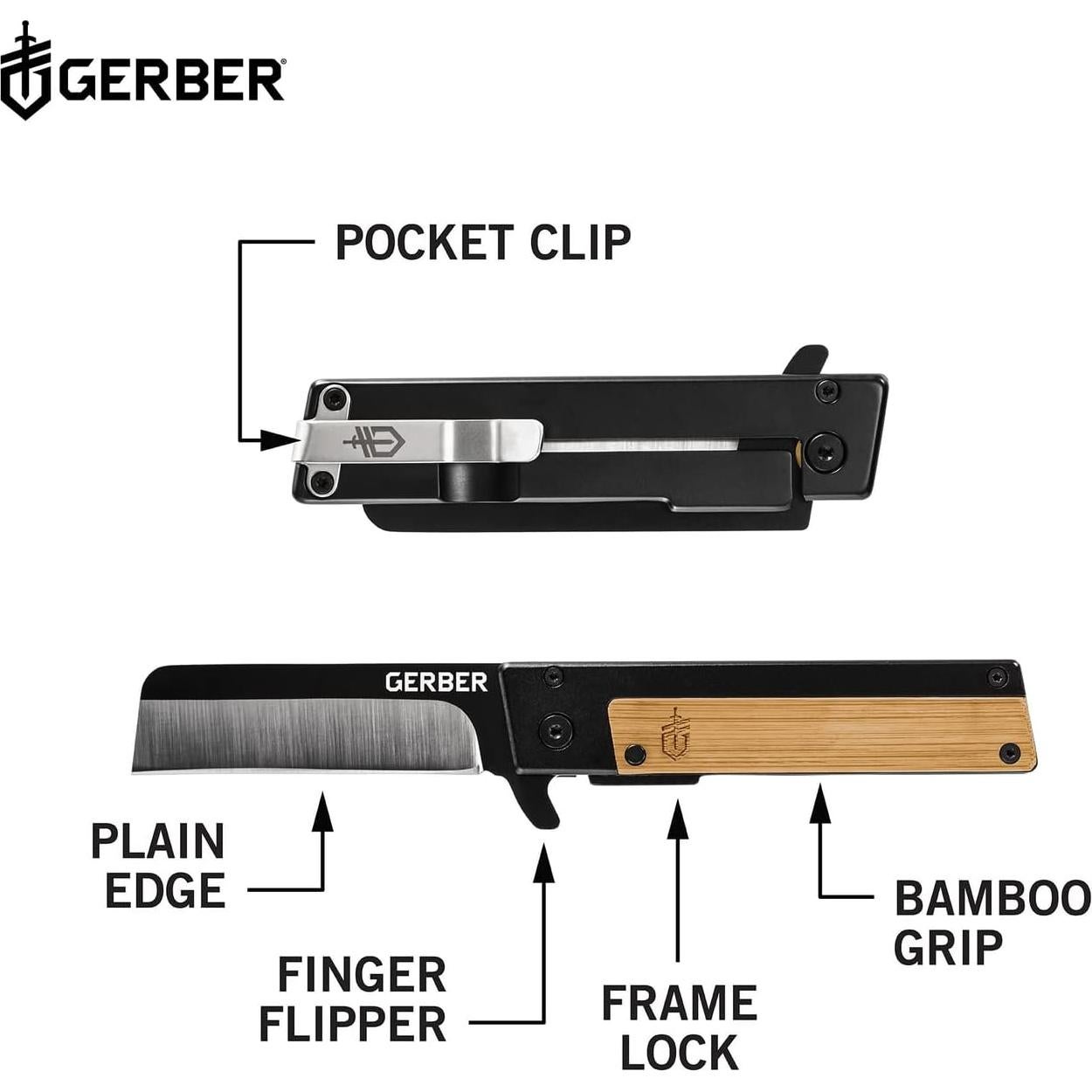 Cuchillo de bolsillo Gerber Quadrant 6.8 cm acero inoxidable