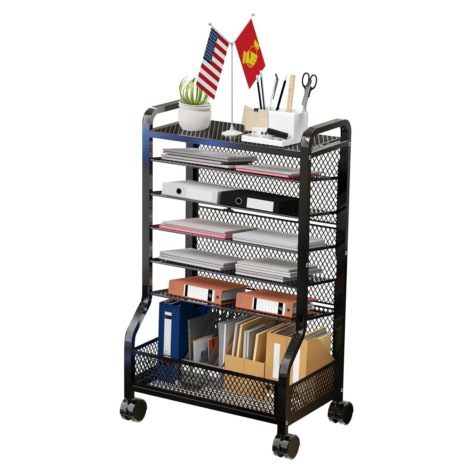 Carrito Organizador de Archivos Cankm 7 Niveles Negro