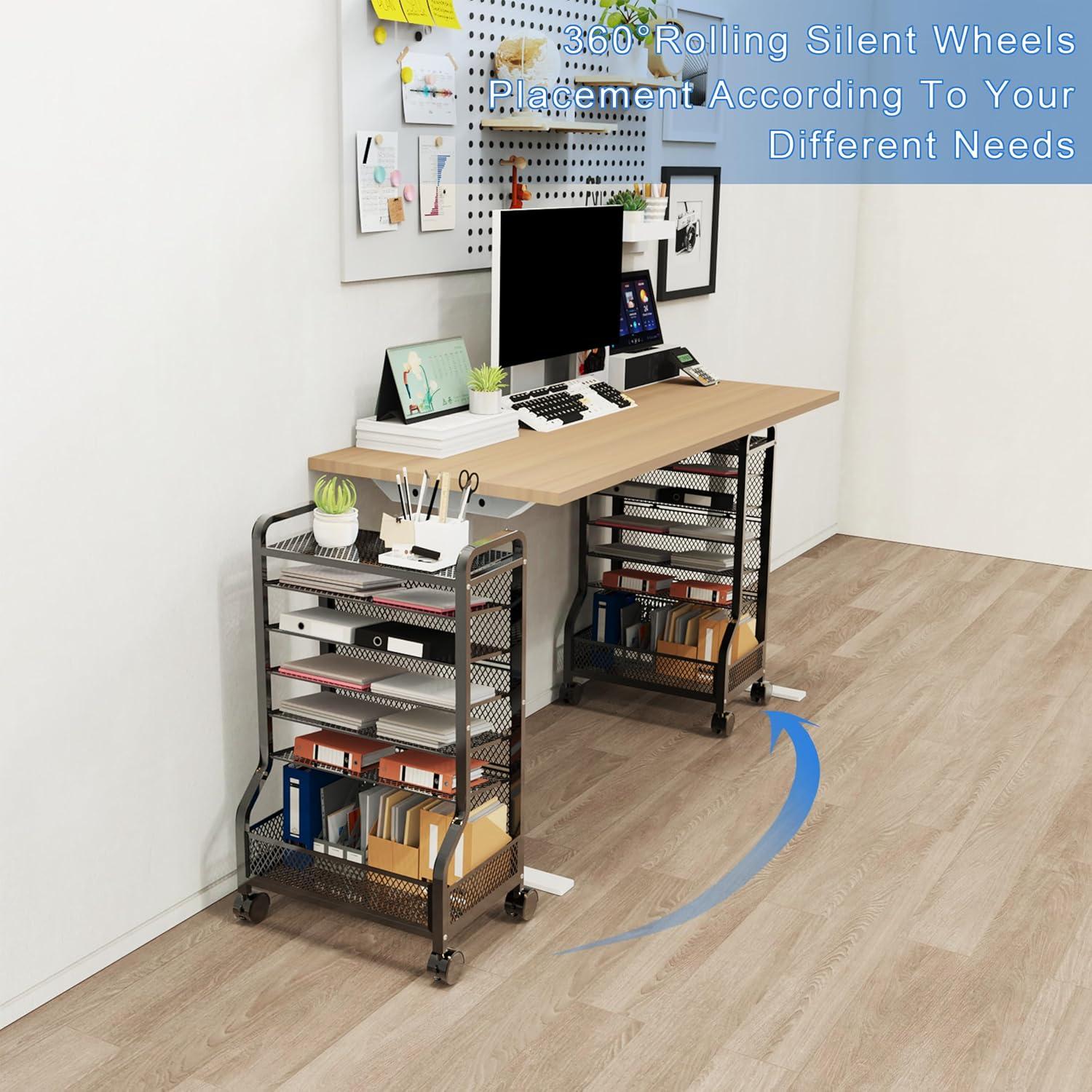 Carrito Organizador de Archivos Cankm 7 Niveles Negro