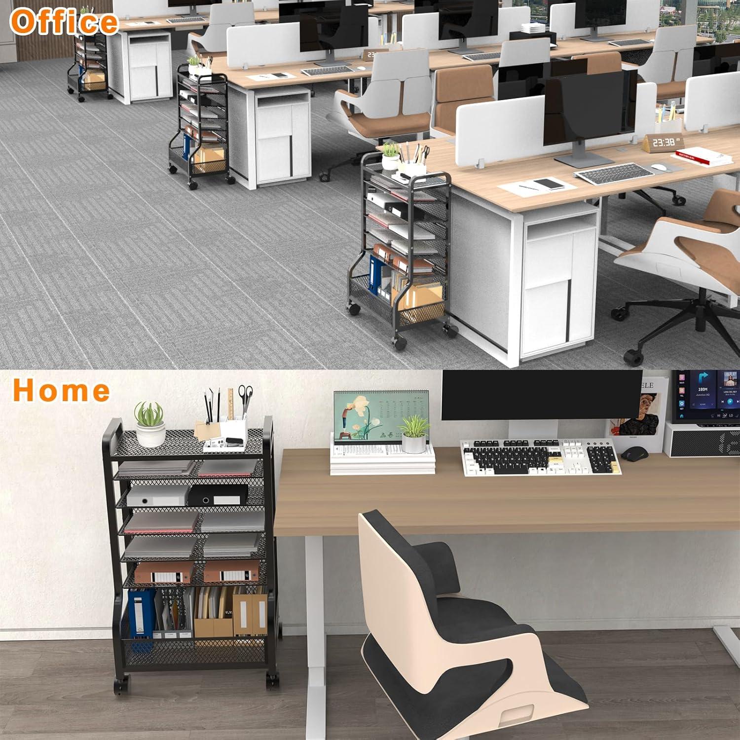 Carrito Organizador de Archivos Cankm 7 Niveles Negro