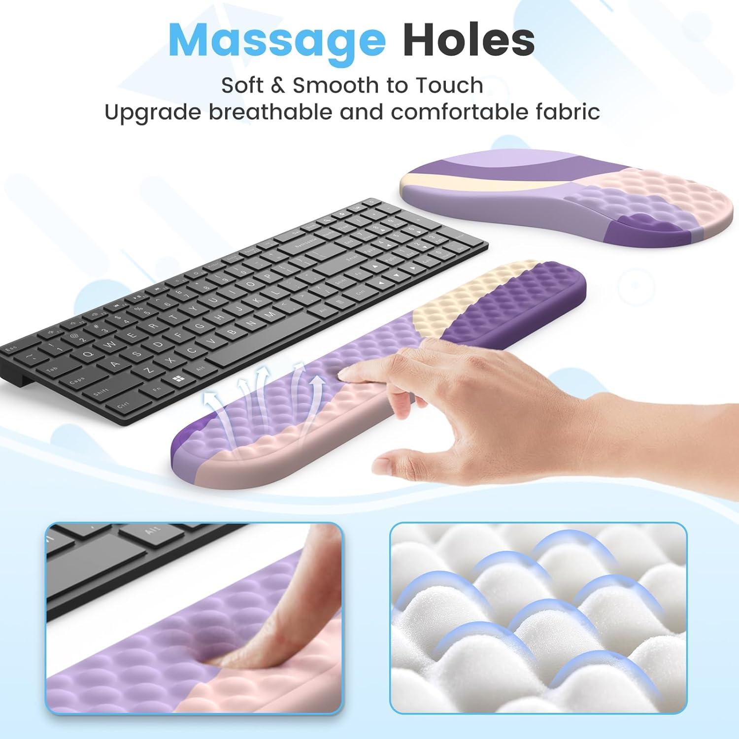 Almohadilla Ergonómica HAOCOO para Ratón y Teclado 3 PCS