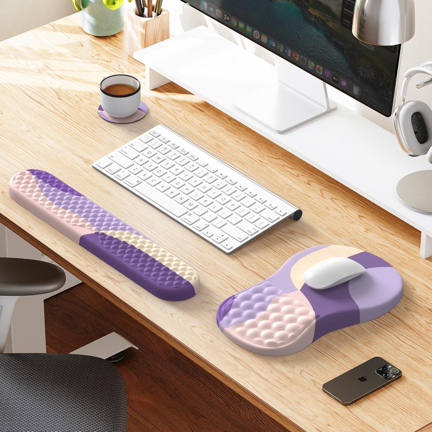 Almohadilla Ergonómica HAOCOO para Ratón y Teclado 3 PCS