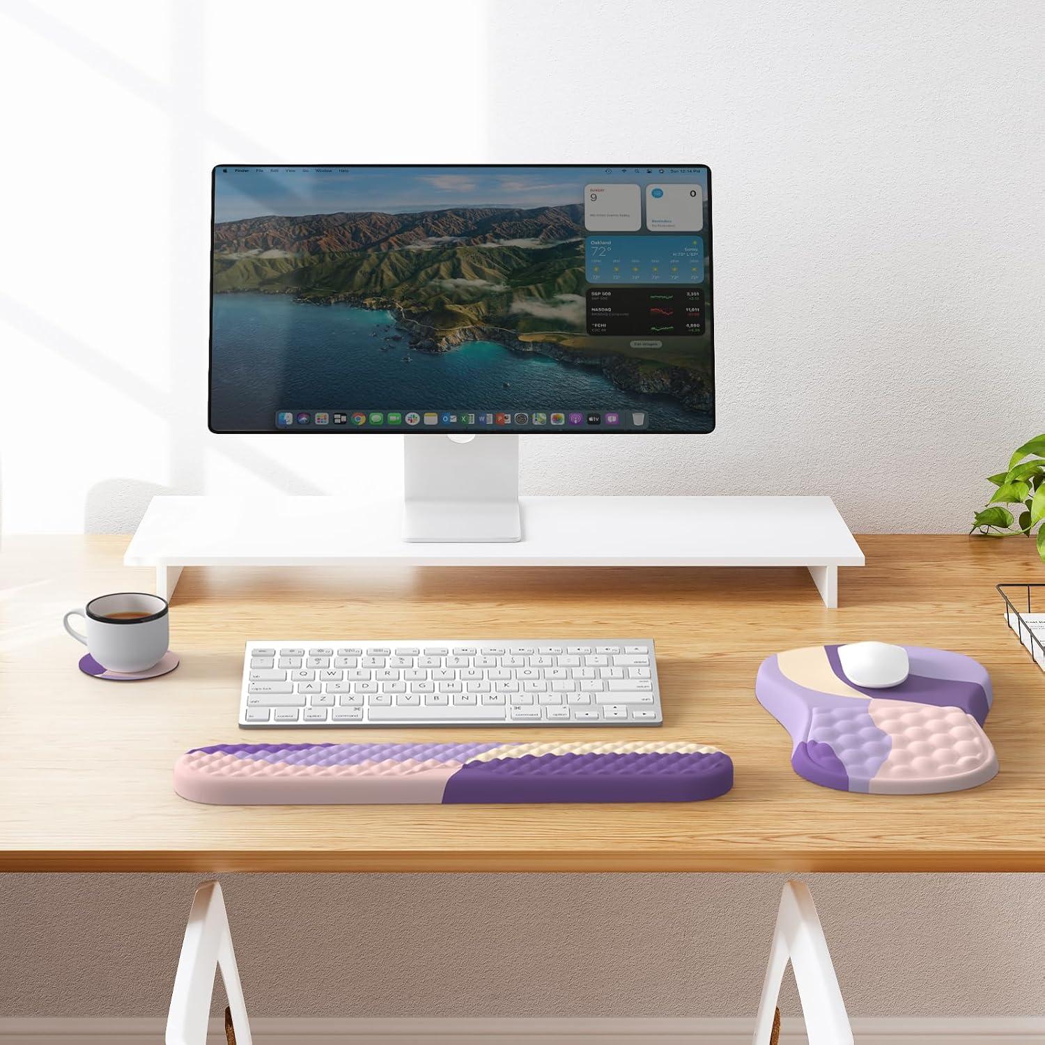 Almohadilla Ergonómica HAOCOO para Ratón y Teclado 3 PCS