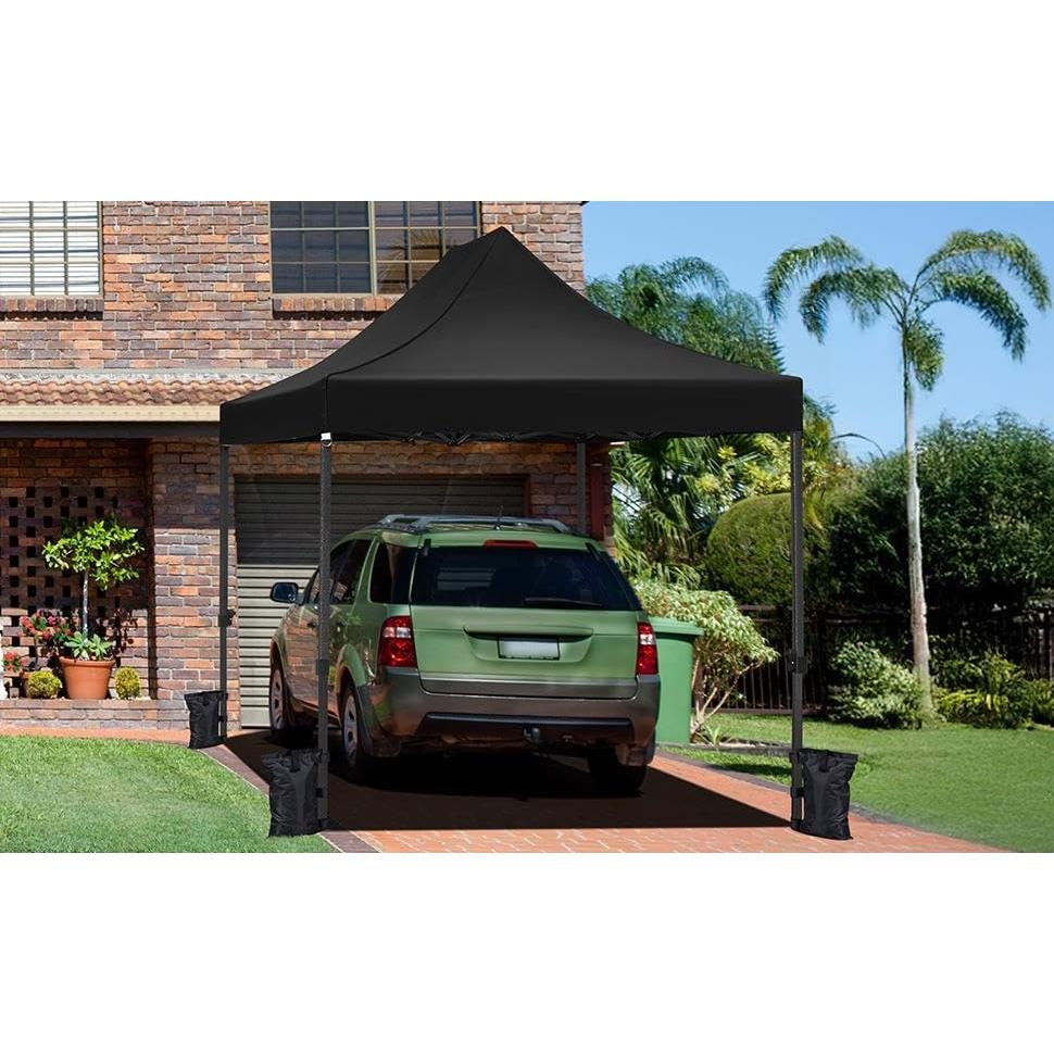 Carpa Plegable Yaheetech 4.57x3.05m Negra para 10-15 Personas