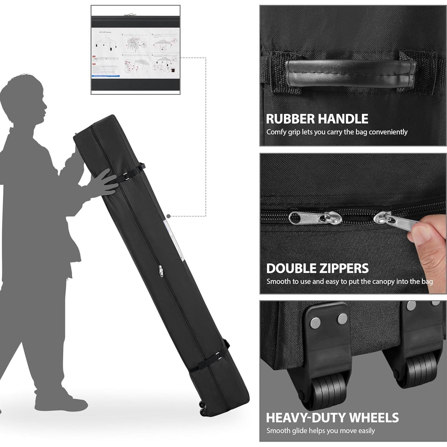 Carpa Plegable Yaheetech 4.57x3.05m Negra para 10-15 Personas