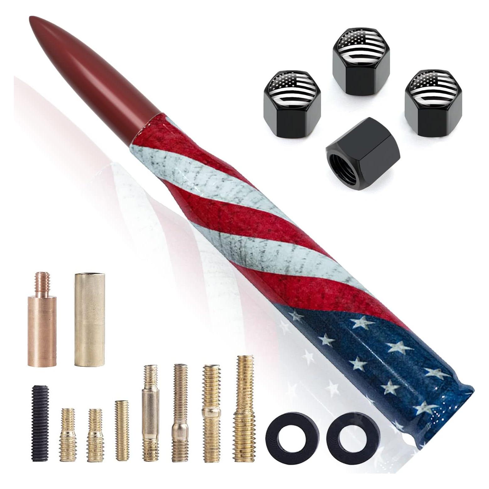 Antena de Camión Engirette 140 mm Bandera Americana Rojo