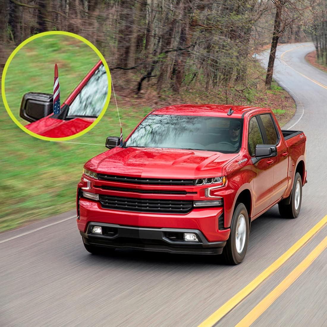 Antena de Camión Engirette 140 mm Bandera Americana Rojo