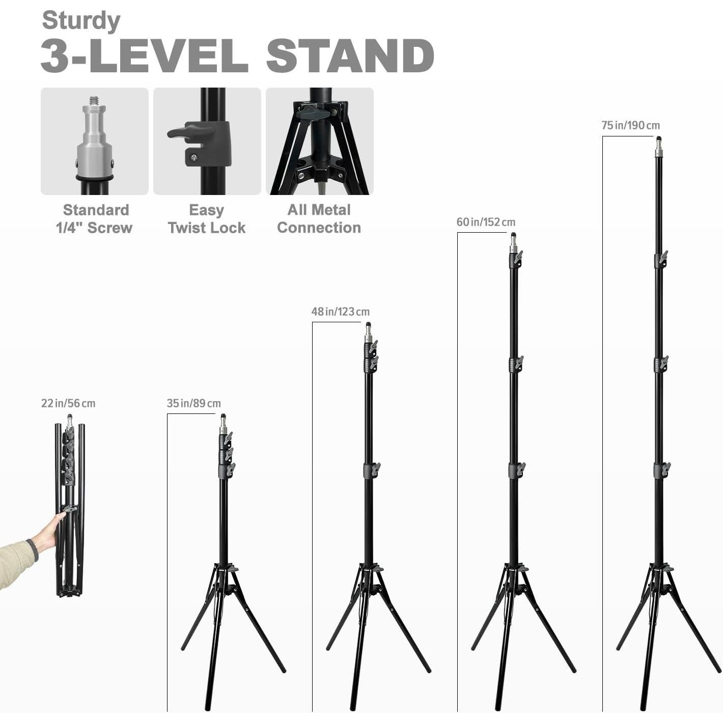 Kit de Iluminación LED Softbox Julius Studio 85W 50.8x71.1cm