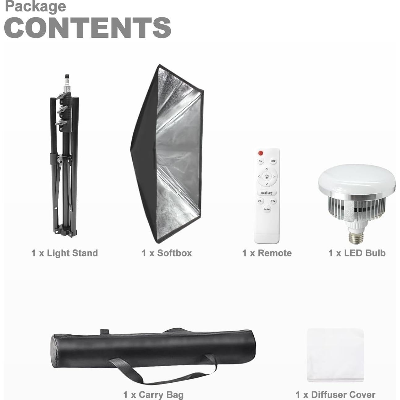 Kit de Iluminación LED Softbox Julius Studio 85W 50.8x71.1cm