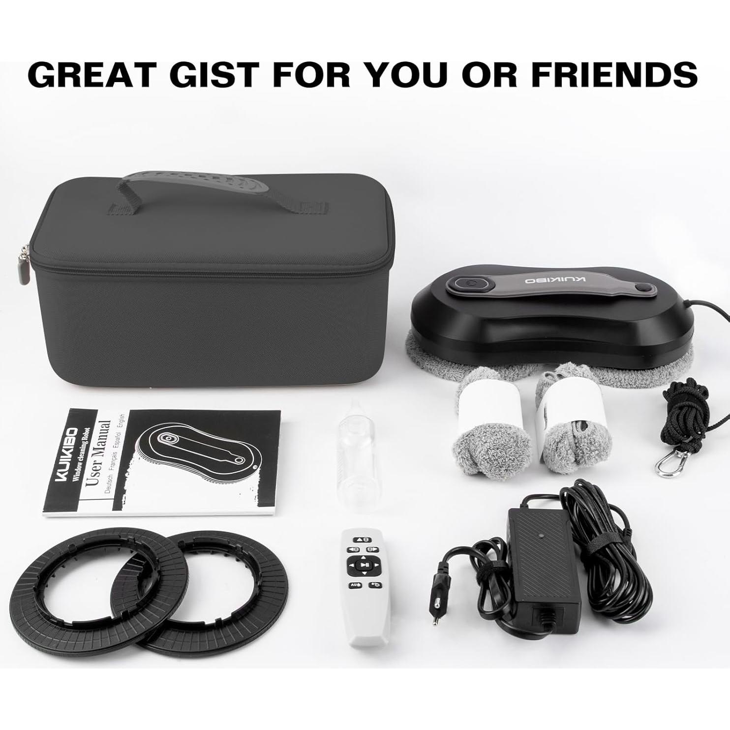 Robot Limpiador de Ventanas KUIKIBO S6 con Spray y Cinturón