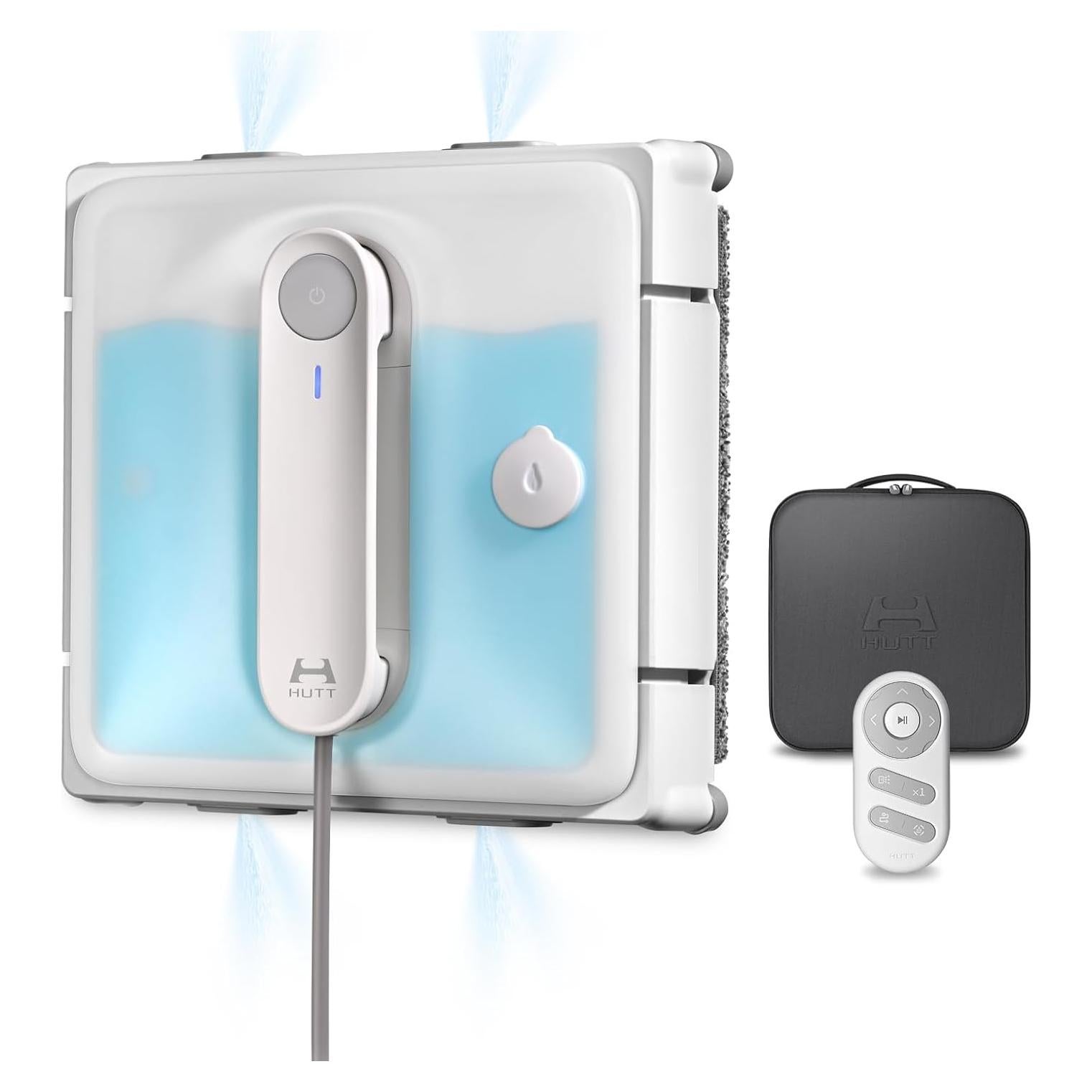 Auto Window Cleaning Robot W9 with 4 Water Spray, Upgraded 3 Pressure Compartments, 3800Pa Suction Power, Anti-Falling and Edge Detection Sensors, for High-Rise Windows, Tiles and Glass