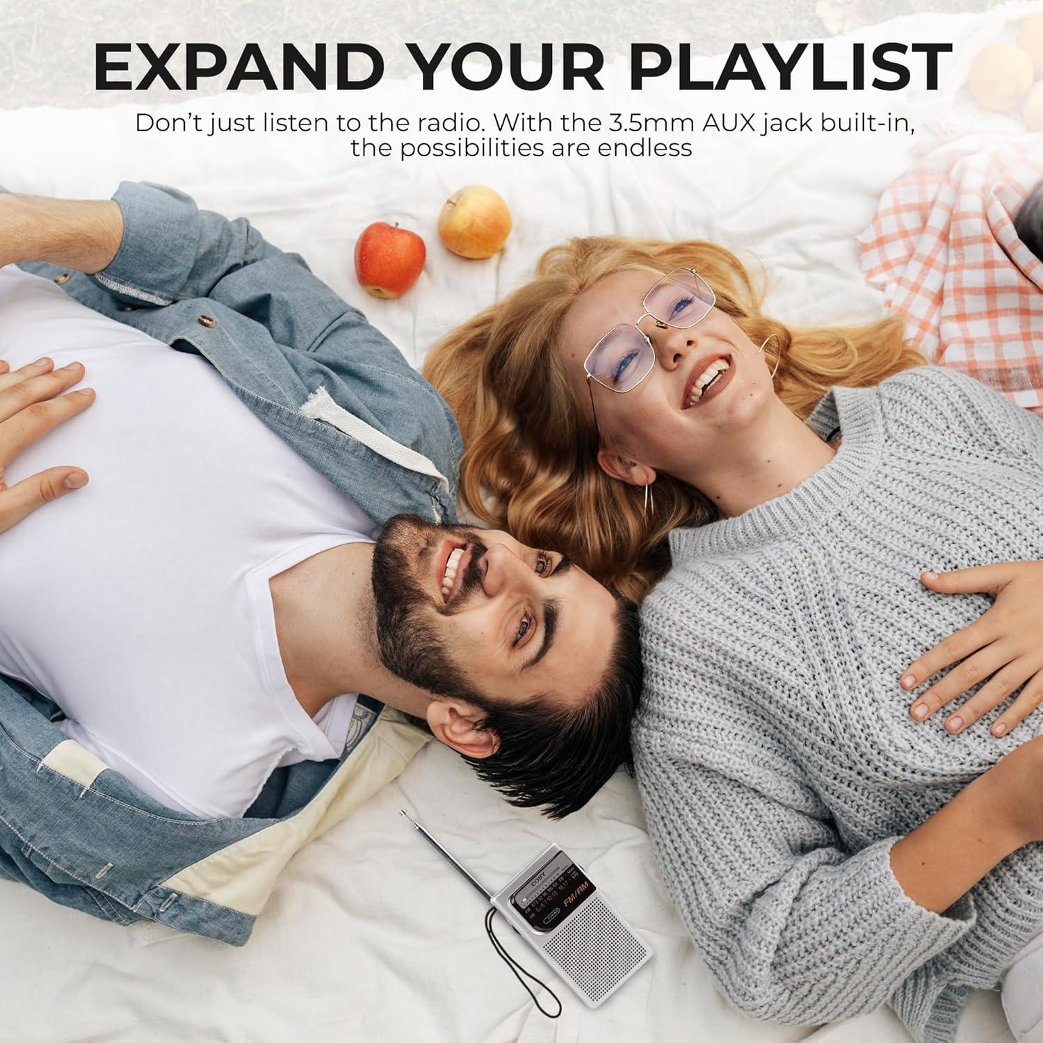 Radio Portátil Coby CR-203-SLV AM/FM Compacta 800 Horas