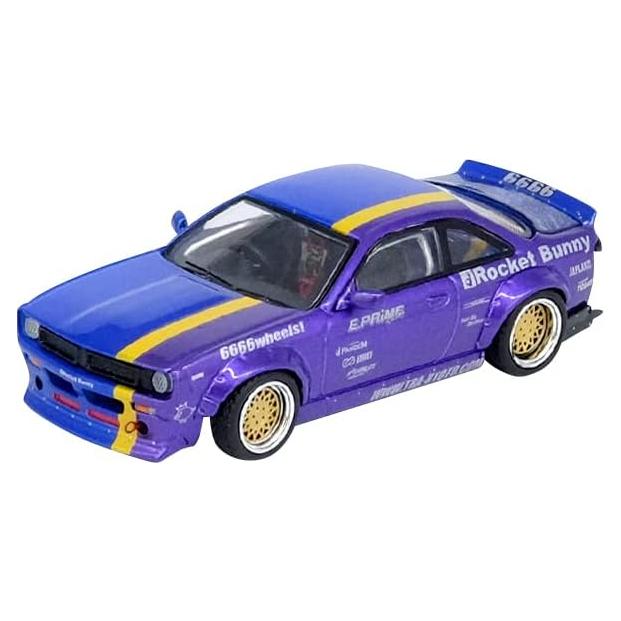 Coche Diecast Inno Models Silvia S14 RHD 1/64 Azul y Púrpura