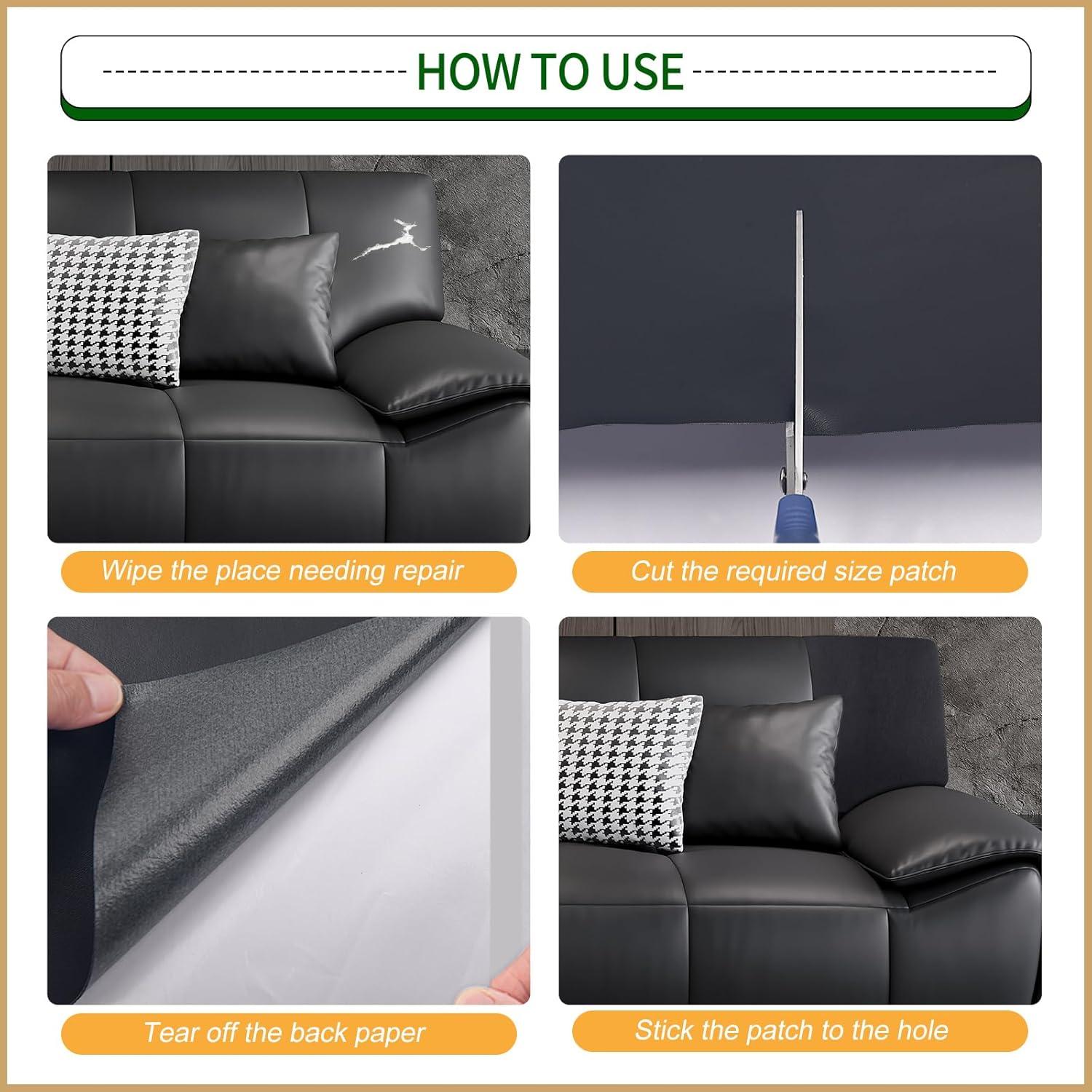 Parche de Cuero Autoadhesivo BONAIER 43x200cm Negro