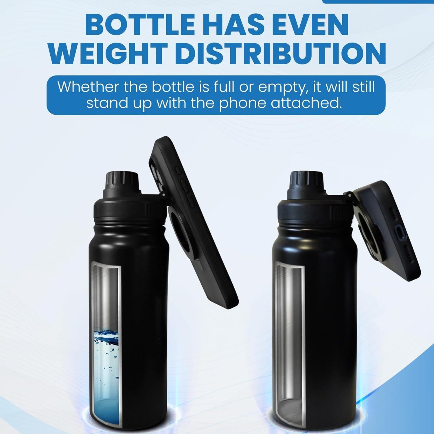 Botella de Agua 24 oz Marca Alegre Acero Inoxidable Negro