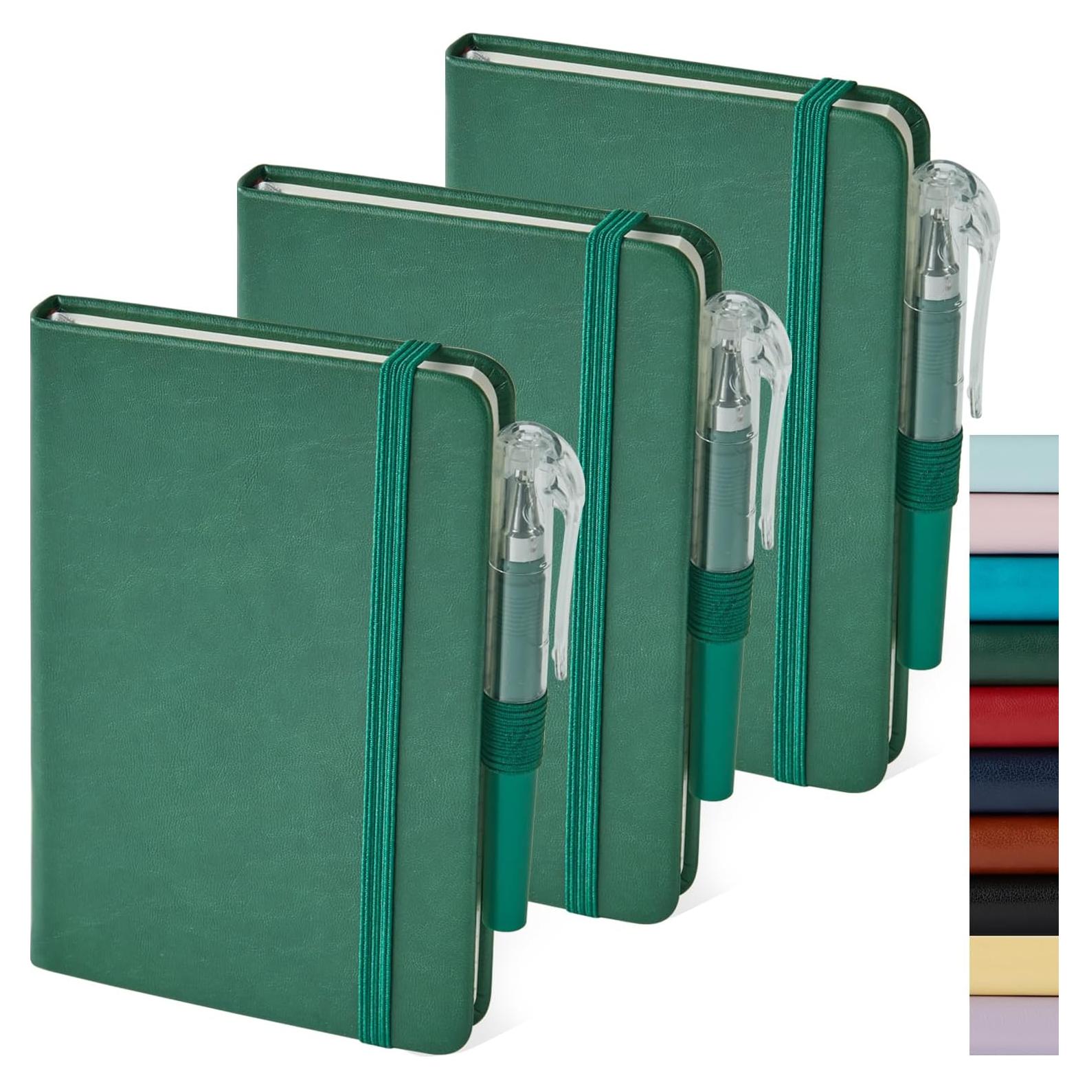 Paquete de 3 Cuadernos de Bolsillo NIRMIRO Verde Oscuro 9.4x14.5cm