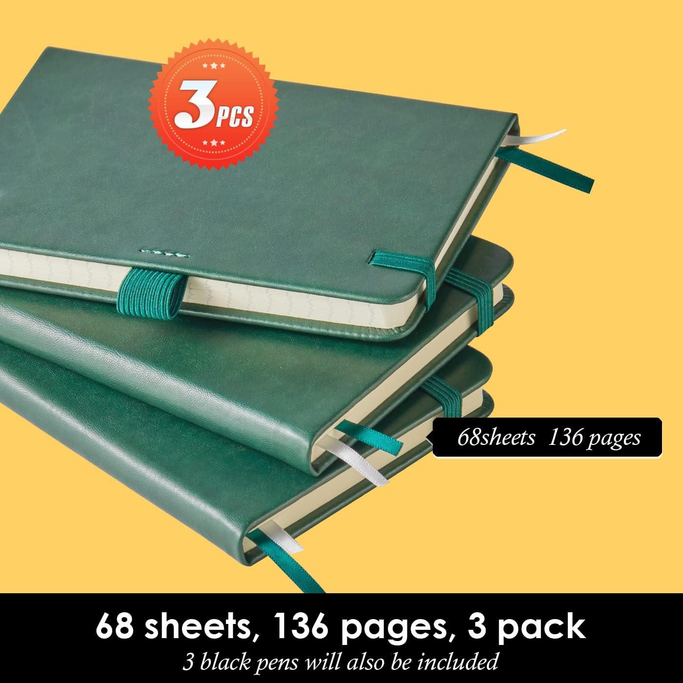 Paquete de 3 Cuadernos de Bolsillo NIRMIRO Verde Oscuro 9.4x14.5cm