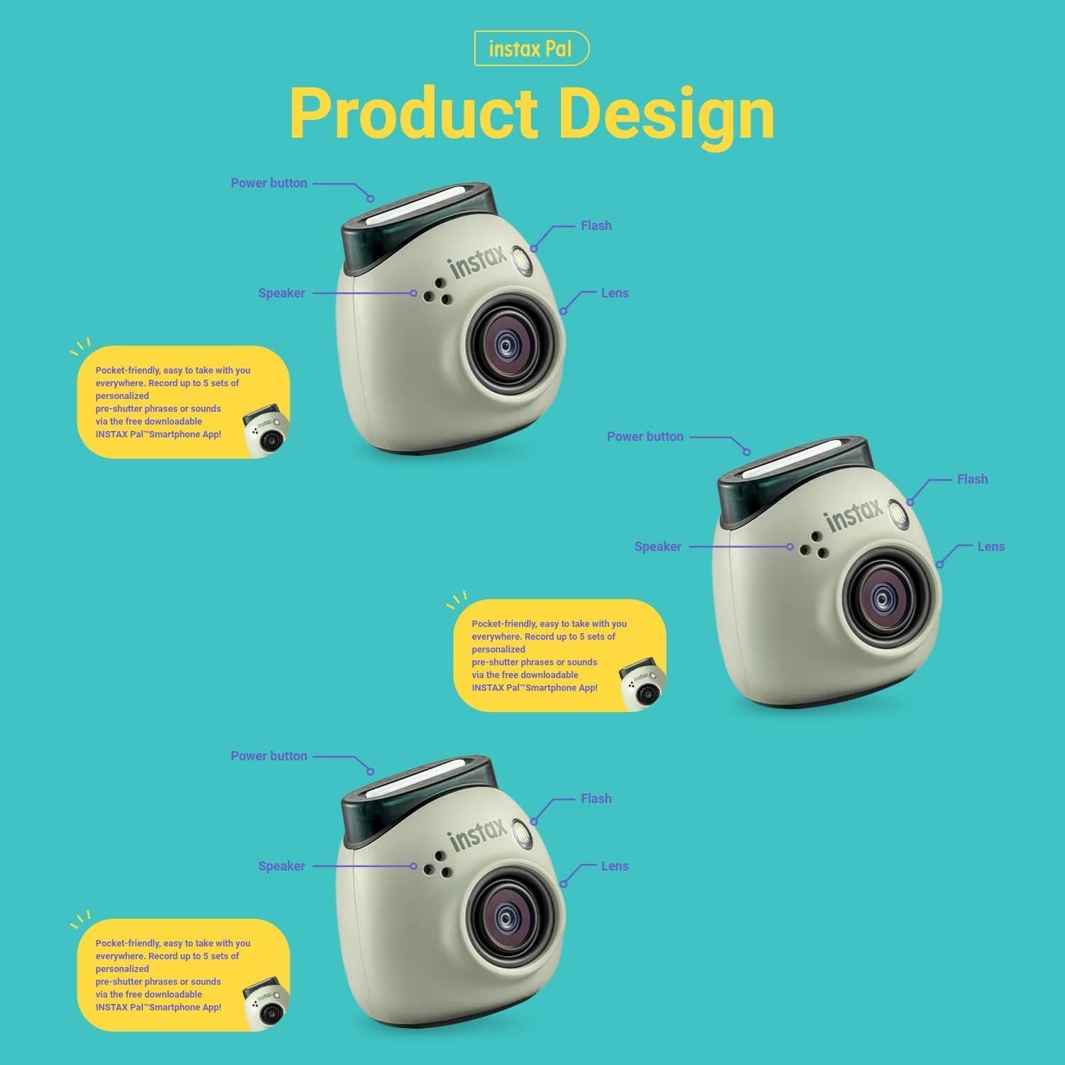 Cámara Digital Fujifilm INSTAX PAL Azul Lavanda + Accesorios