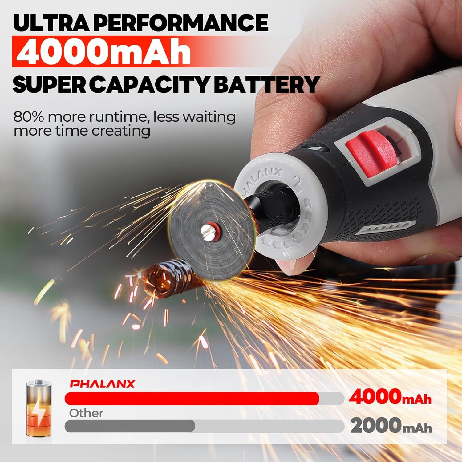 Herramienta Rotativa Inalámbrica PHALANX 4V 80 Accesorios
