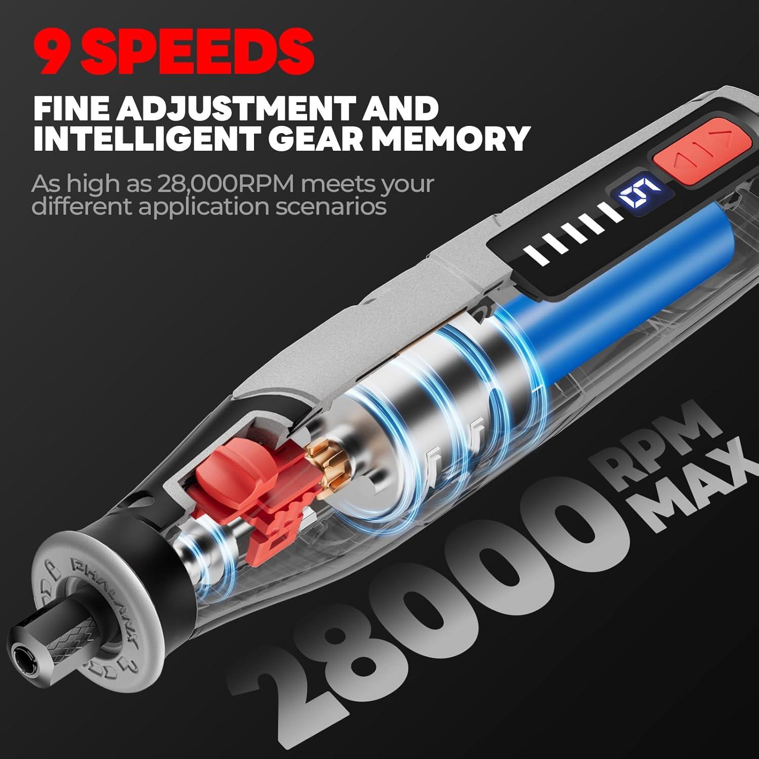 Herramienta Rotativa Inalámbrica PHALANX 4V 80 Accesorios