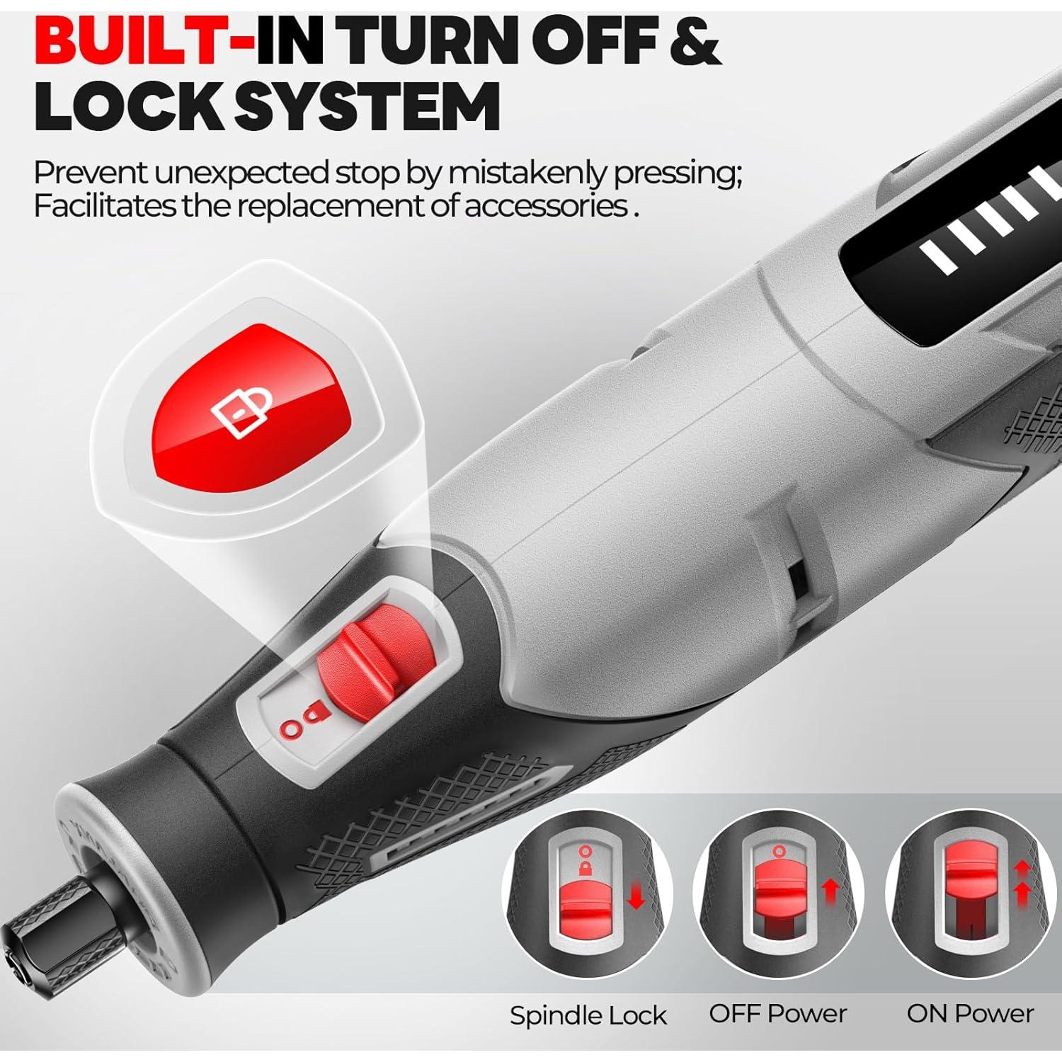 Herramienta Rotativa Inalámbrica PHALANX 4V 80 Accesorios