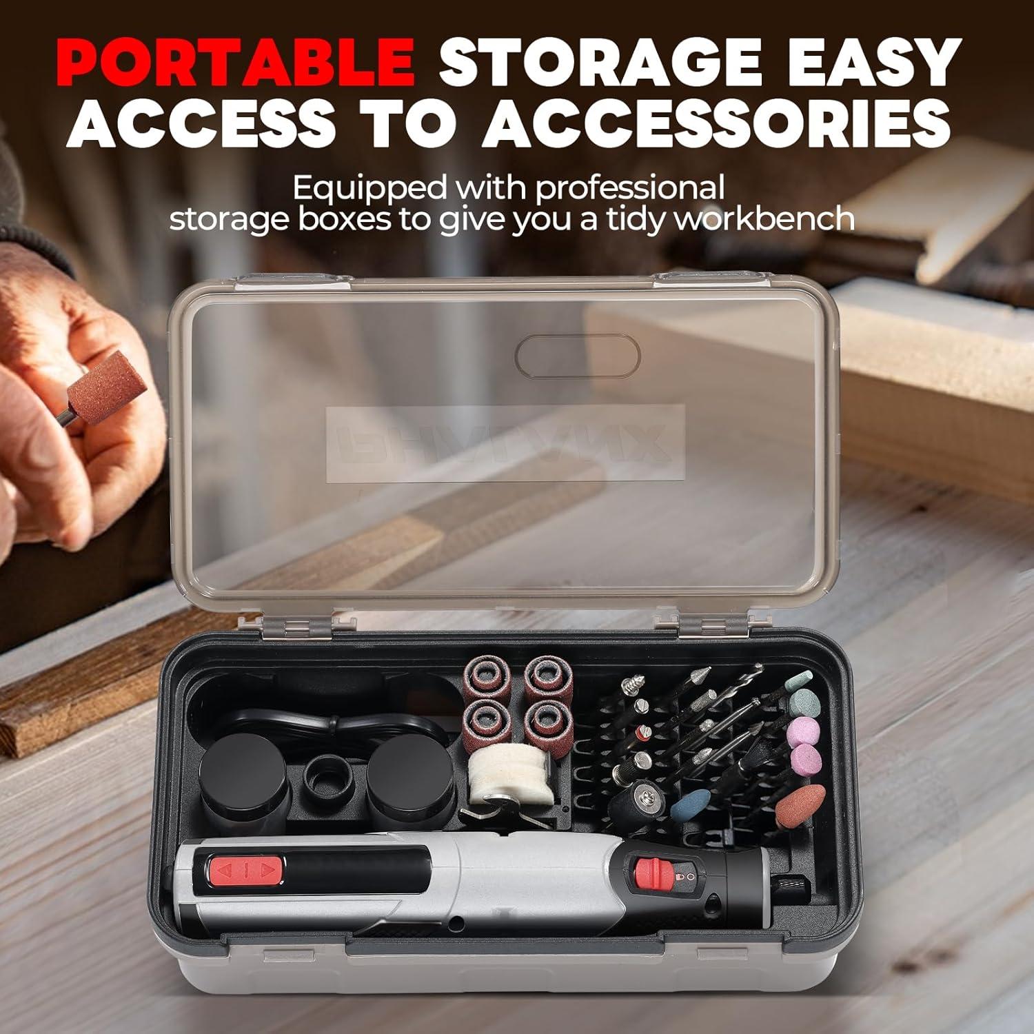 Herramienta Rotativa Inalámbrica PHALANX 4V 80 Accesorios