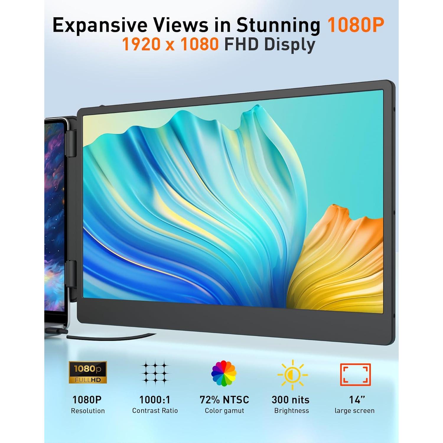 Extensor de Pantalla MarsMyth S2 14" FHD 1920x1080 Portátil