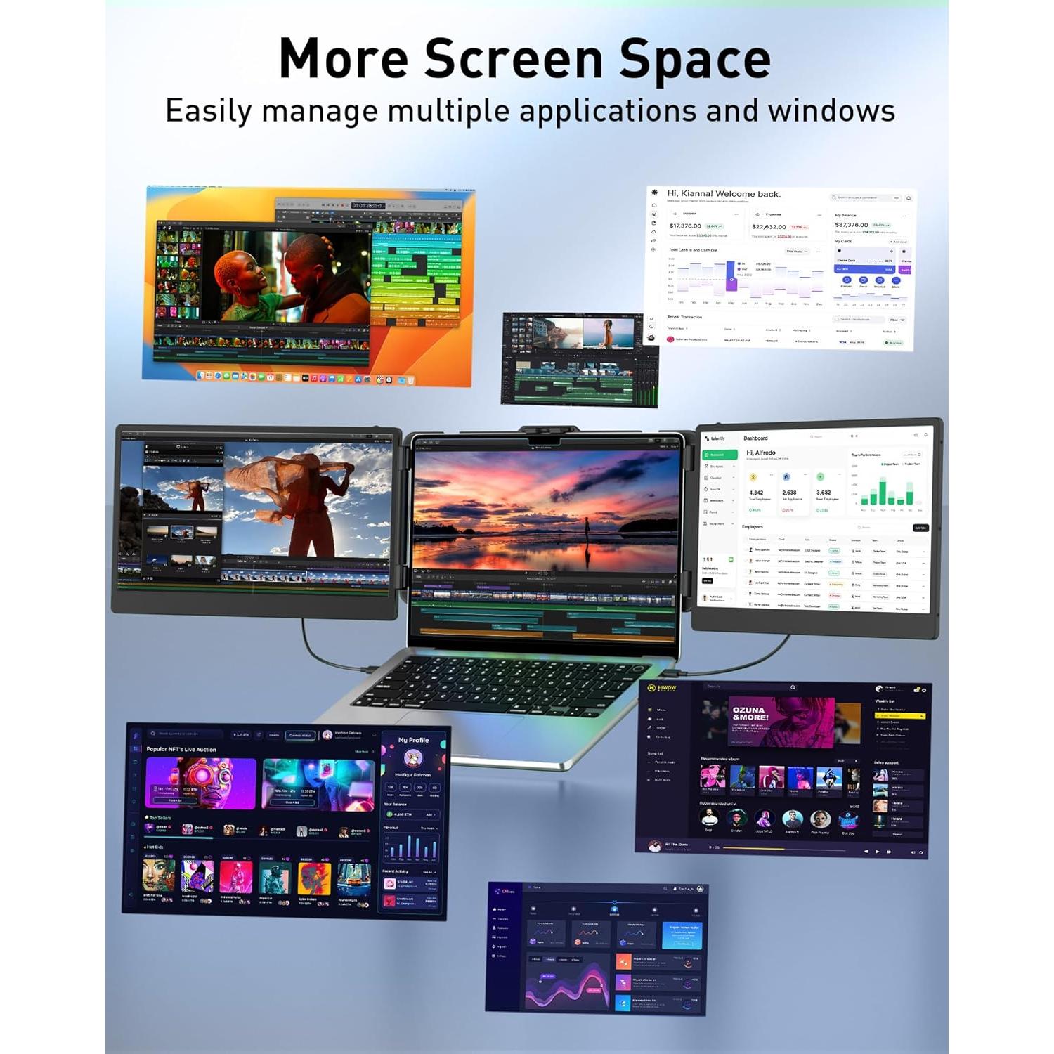 Extensor de Pantalla MarsMyth S2 14" FHD 1920x1080 Portátil