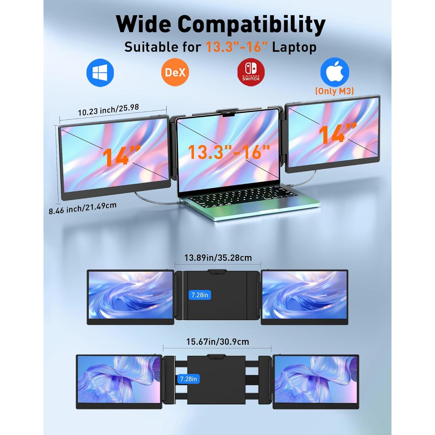 Extensor de Pantalla MarsMyth S2 14" FHD 1920x1080 Portátil