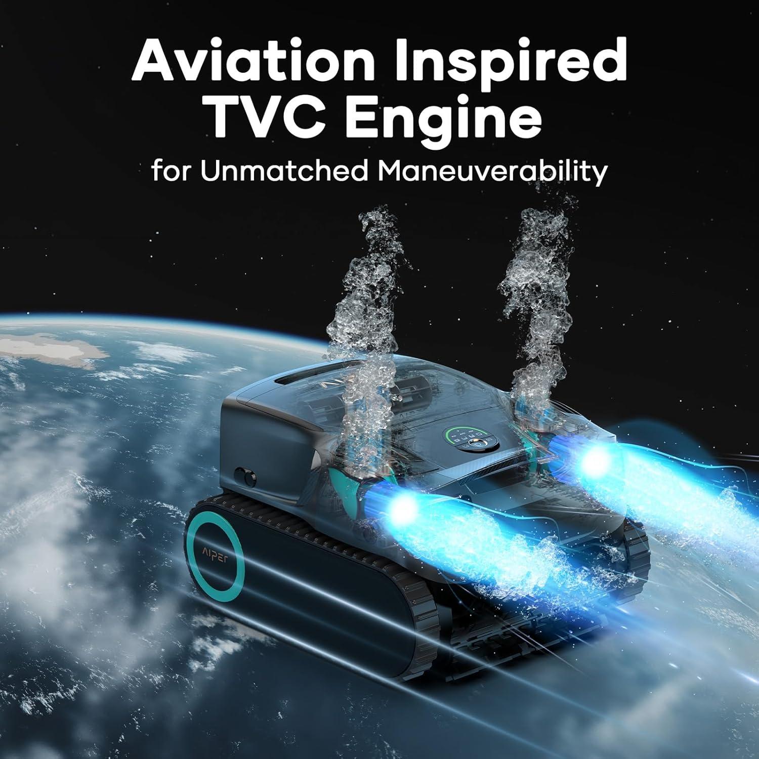 Aiper Scuba X1 Pro Max All-in-One Pool Cleaning Robot with Caddy, Pool Mapping, Adaptive Path, 8500 GPH Power, TVC Engine, Superior Filtration, Smart Surface Parking